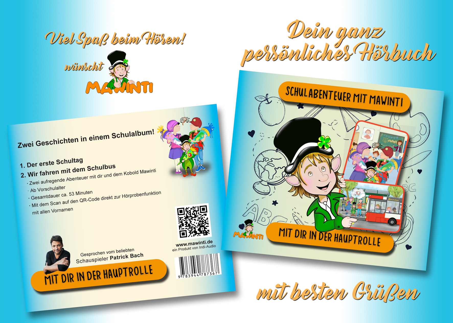 Schulabenteuer mit Mawinti - Grußklappkarte (CD & MP3)